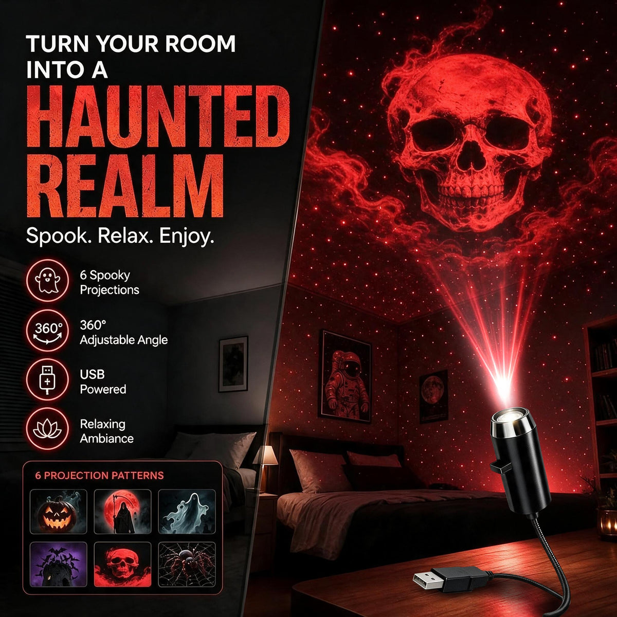 π₯Last Day 50% OFF-Plug-&-Play HD Christmas Projector β 6 or 10 Festive Scenes