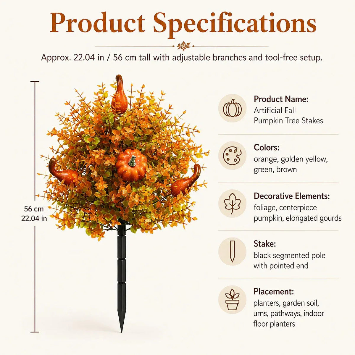š„Limited stock for current seasonal styles 60% OFF-šArtificial Fall Pumpkin Tree Stakesā š§”Full, Lush & Fade-Resistant
