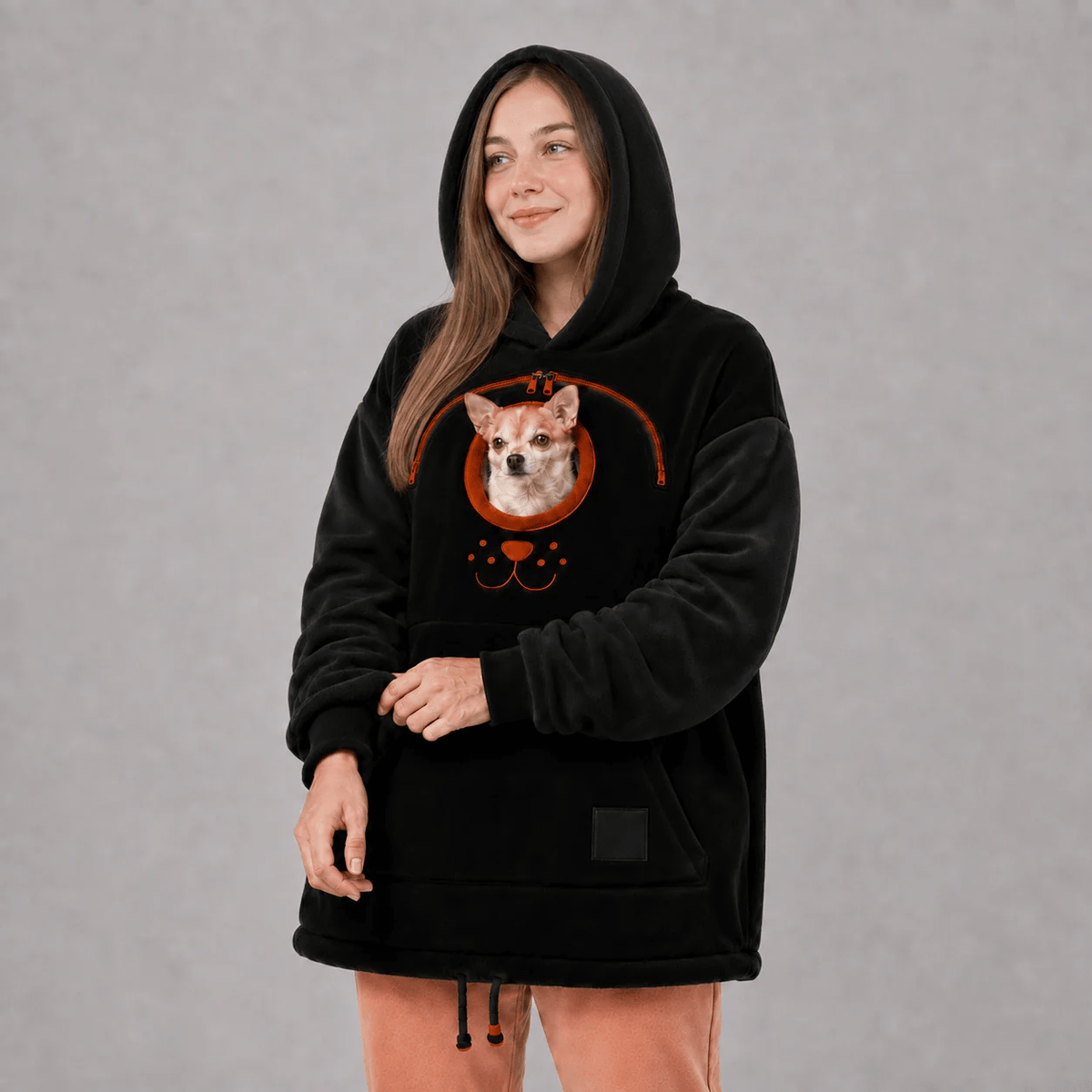πΎ Cozy Pet Carrier Hoodie β Soft Fleece Cuddle Pouch Sweatshirt for Cats & Small Dogs