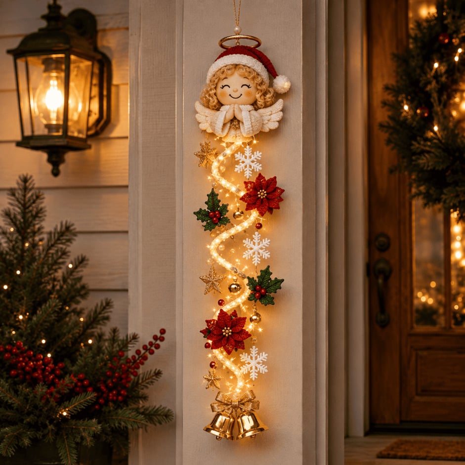 🔥 Limited-Time 50% OFF – 🎅MerryCascade™ Glowing Christmas Door Hanger