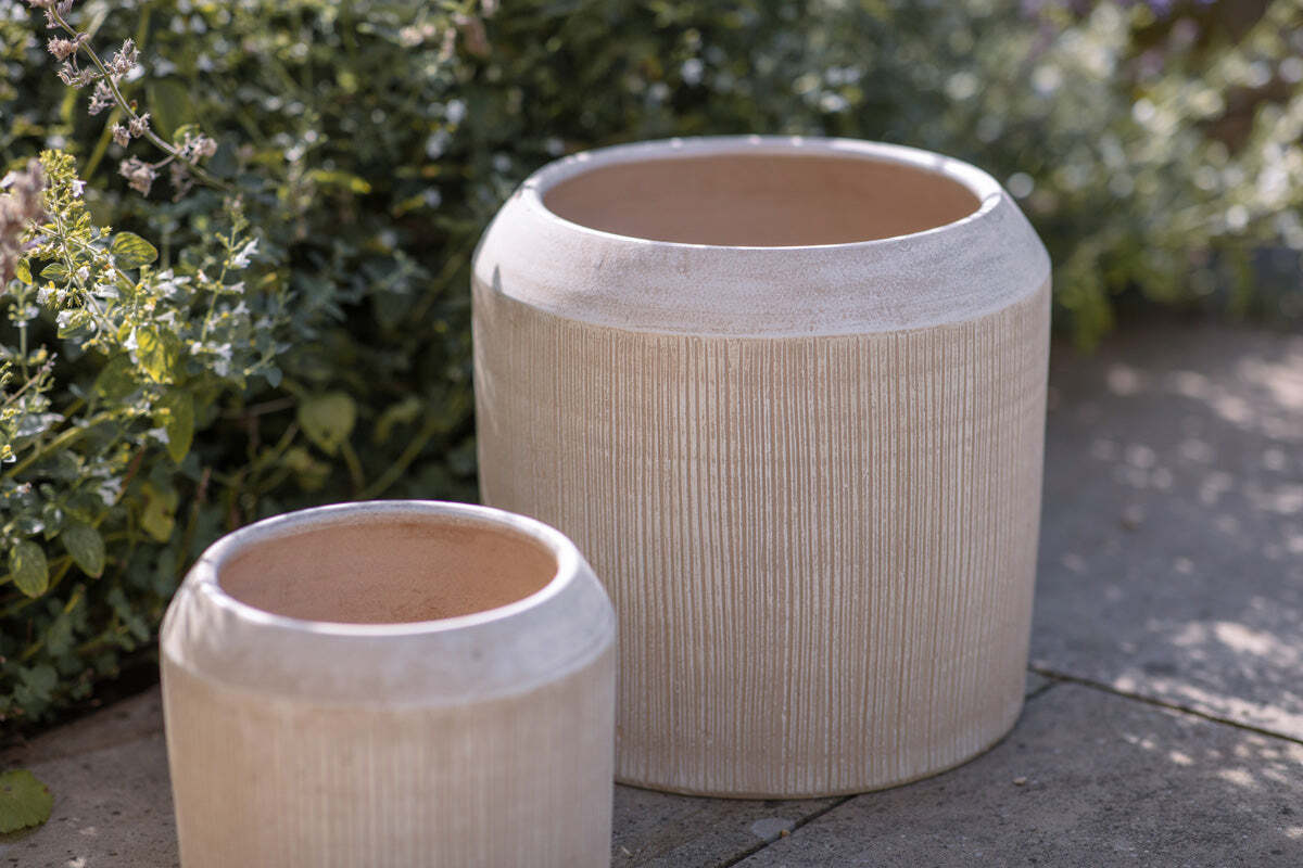 Nkuku Kubo Ceramic Planter – Cream