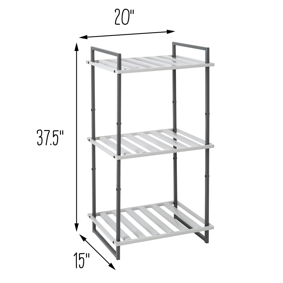 Gray 3-Tier Small Metal Shelf