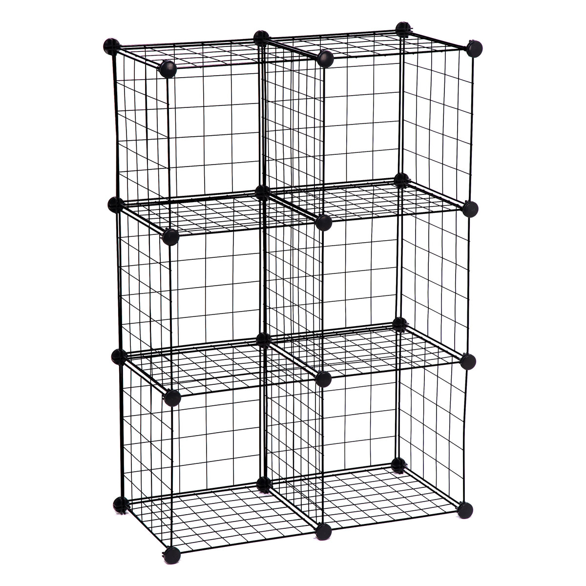 Black 6-Cube Modular Storage Organizer