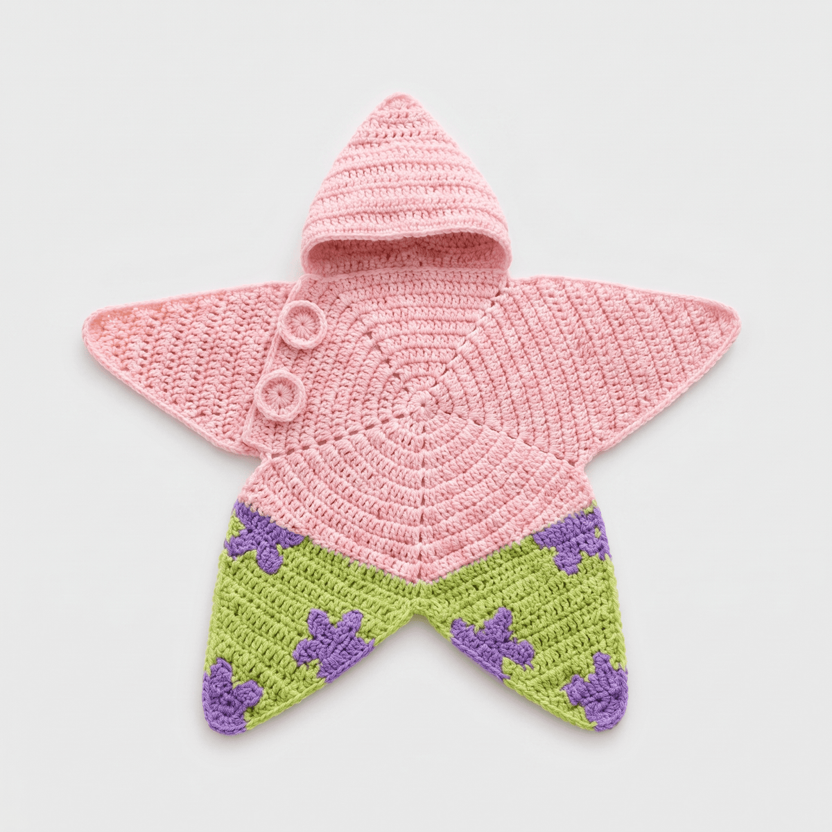 ⭐ Starfish Crochet Baby Outfit, Knitted Hooded Newborn Onesie, Breathable Cotton Blend Baby Photo Prop