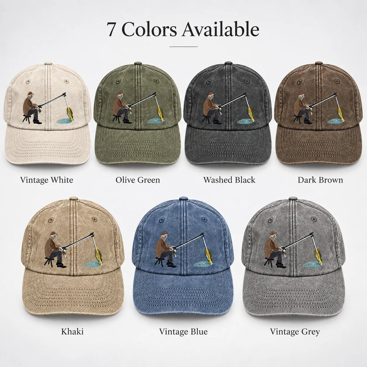 π₯ Last Day 49% OFF-π£π§’ Catch of the Day Interactive Fishing Cap βπ Vintage Washed Moving Fish Hat