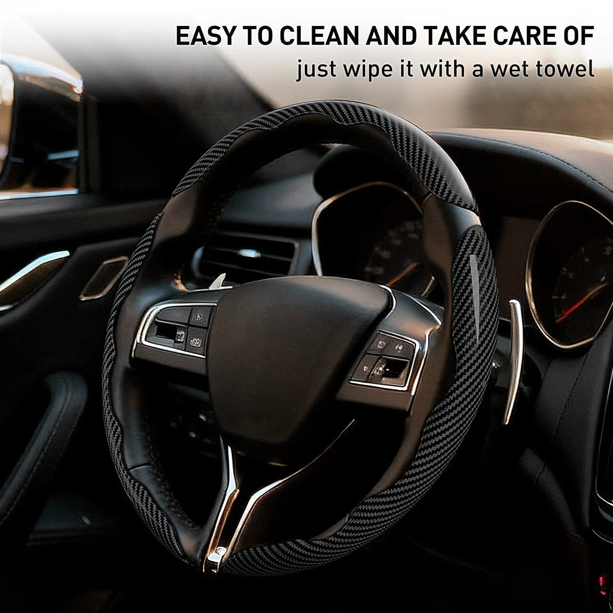 Non-Slip Car Steering Wheel Cover for 15 Inch Wheels
