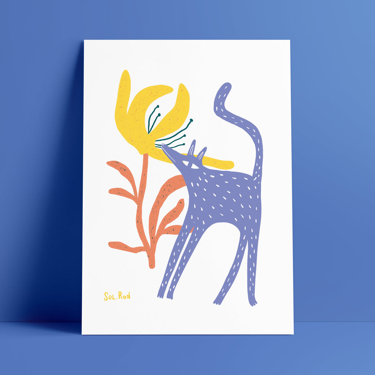 Print 05 "Perro con flor"