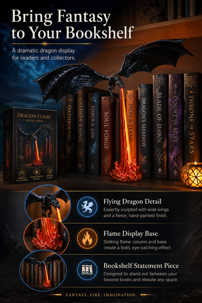🔥 HOT SALE 🔥🐉Naotstore - Dragon Flame Book Nook