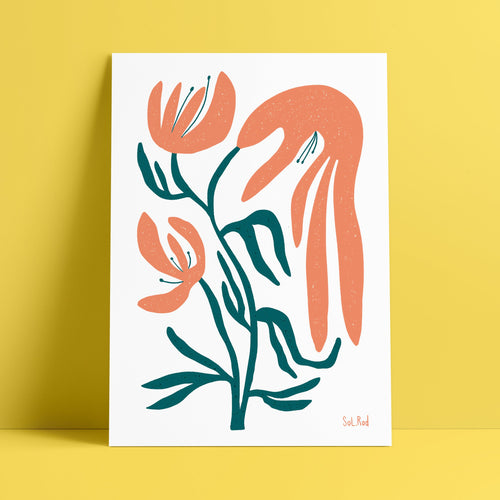 Print 09 "Flores naranjas"