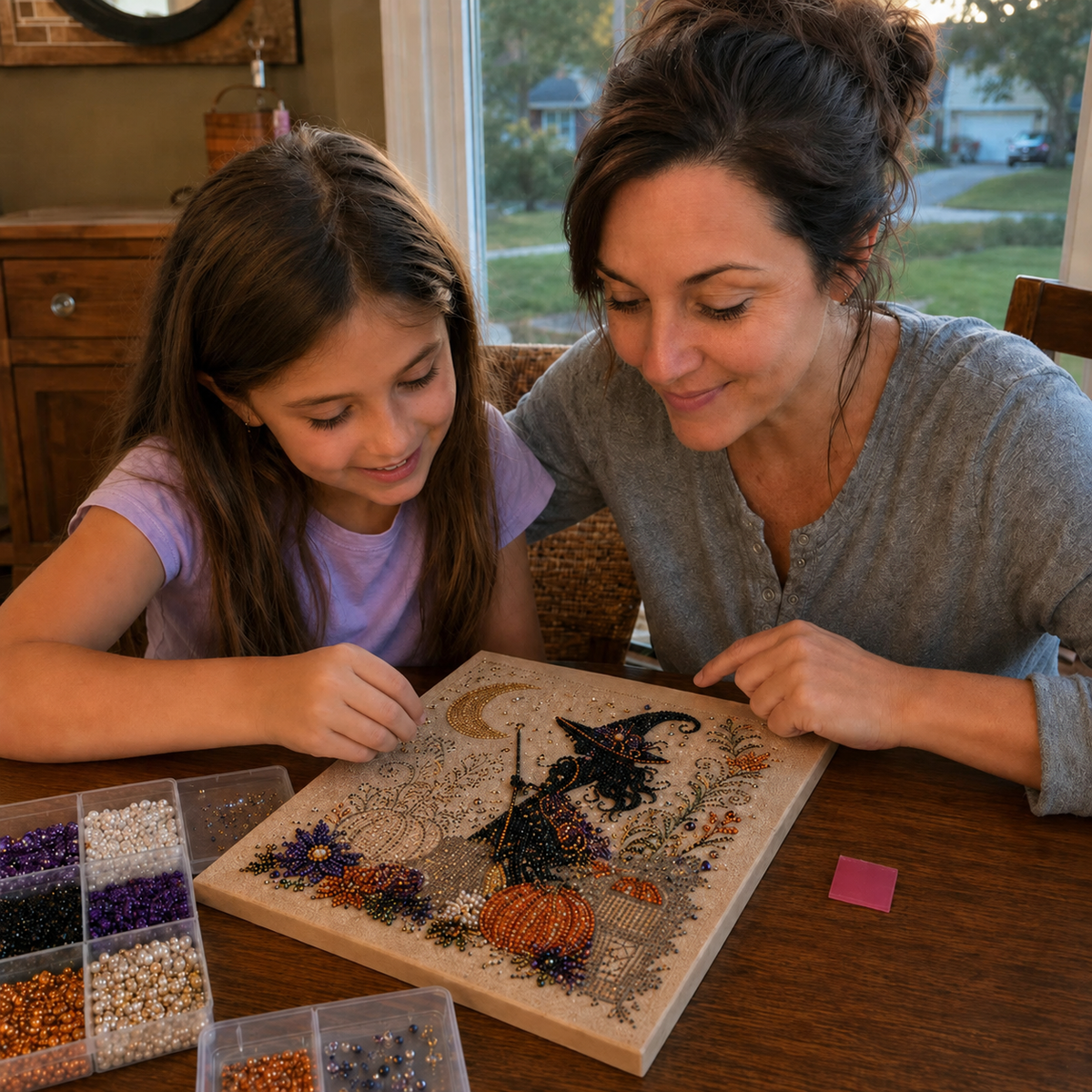 💥LAST DAY  50% OFF👻✨ Halloween Pearl Art DIY Kit – Turn Tiny Pearls into Spooky-Cute Magic