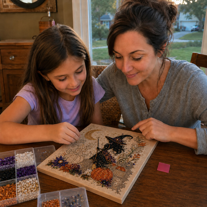💥LAST DAY  50% OFF👻✨ Halloween Pearl Art DIY Kit – Turn Tiny Pearls into Spooky-Cute Magic