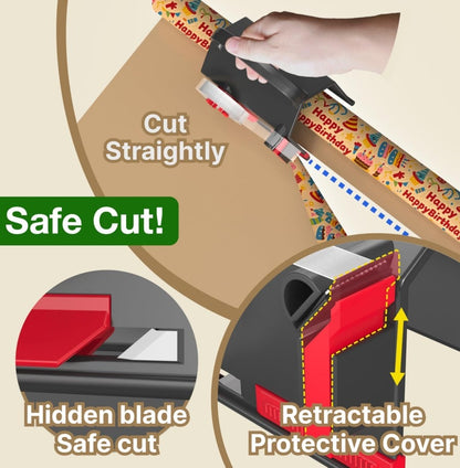 🔥HOT SALE 49% OFF - Wrapping Paper Cutter & Tape Dispenser