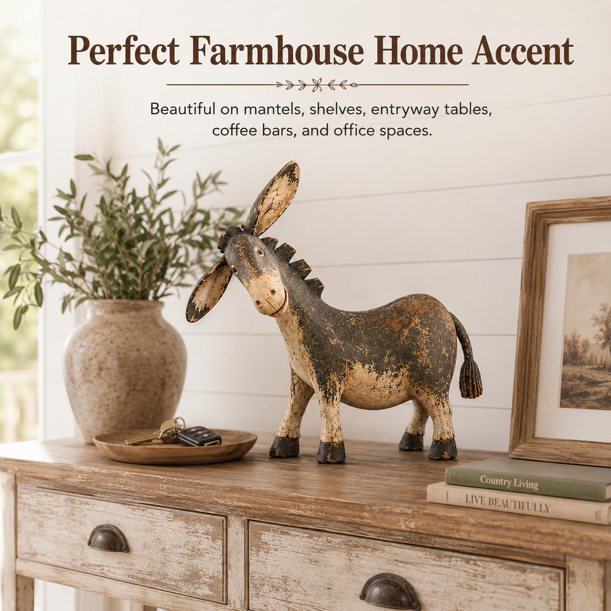 🔥Today 50% OFF🎁Rustic Donkey Figurine for Farmhouse Decor