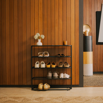 Obround Shoe Rack - Tall - Steel - Black