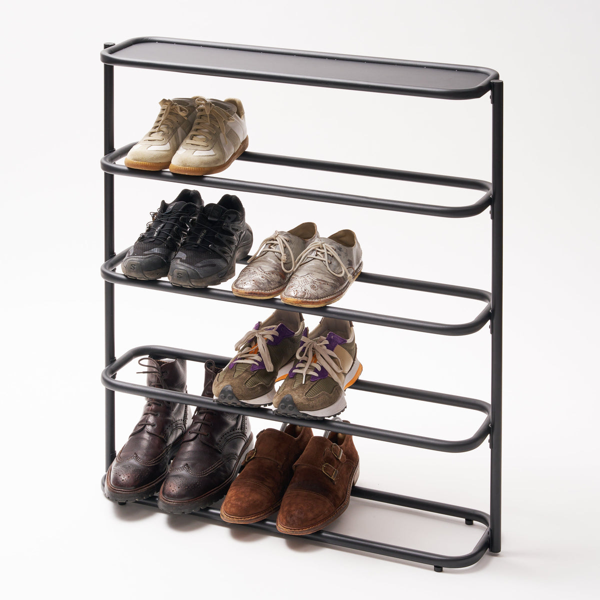 Obround Shoe Rack - Tall - Steel - Black