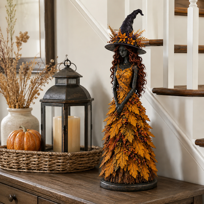 🍂 Handcrafted Autumn Leaf Magic Witch Figurine 🔮 (Free Shipping on Buy 2)