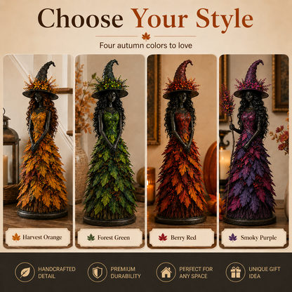🍂 Handcrafted Autumn Leaf Magic Witch Figurine 🔮 (Free Shipping on Buy 2)