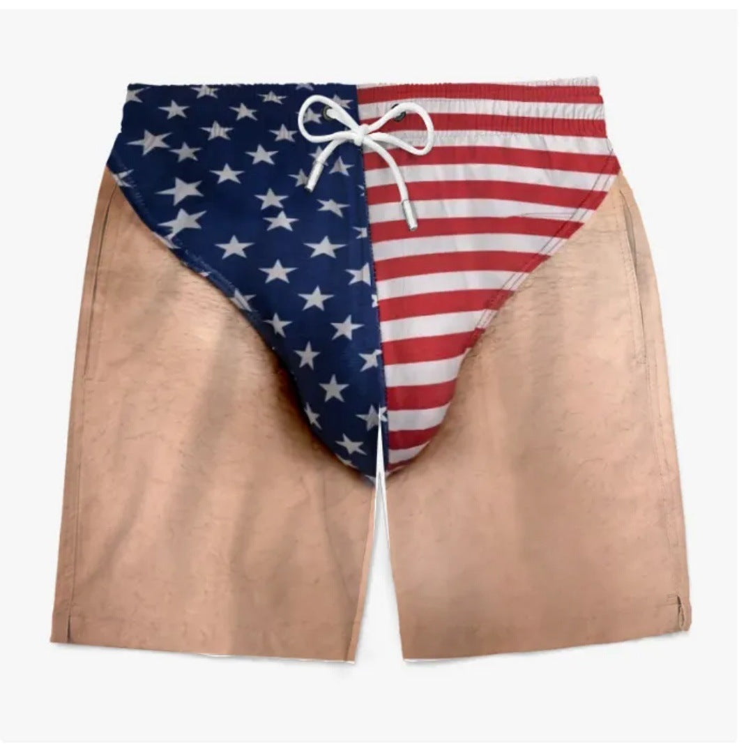 🔥 55% OFF –Custom Funny Patriotic Men’s Swim Trunks