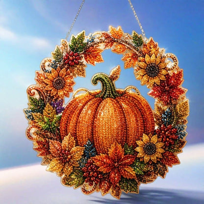 🔥Today 50% OFF 🎃 Fall Pumpkin Diamond Art Wreath – Cozy DIY Autumn Decor