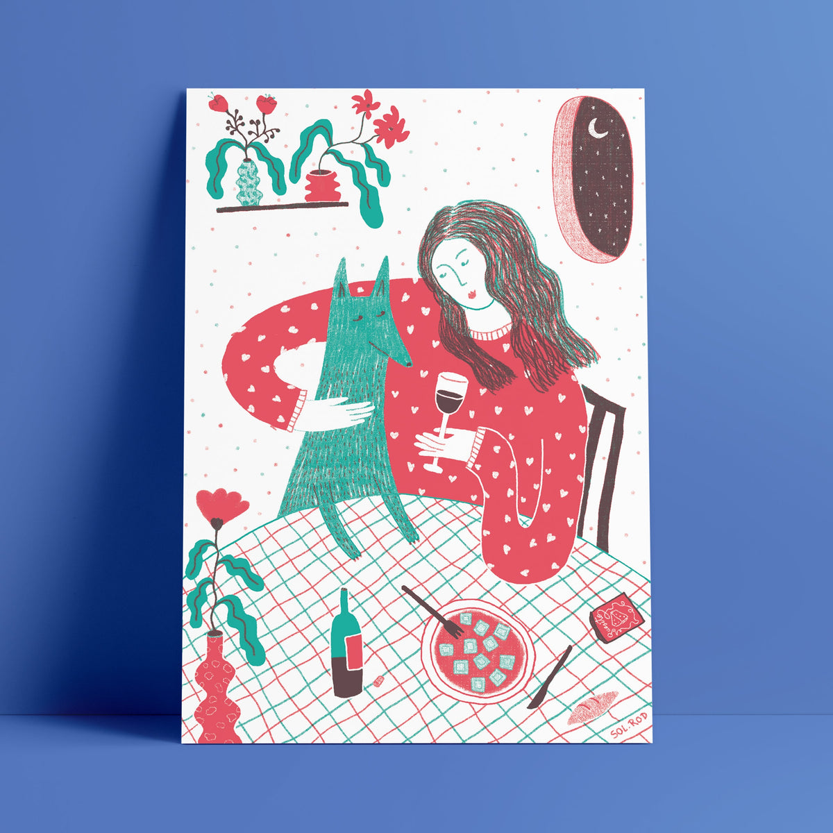 Print 13 "Chica con perro"