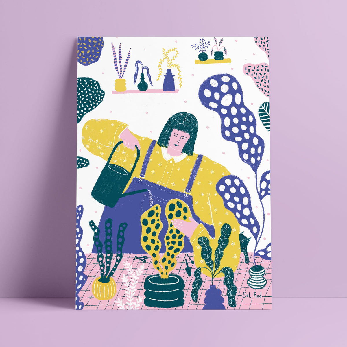 Print 14 "Señora con plantas"