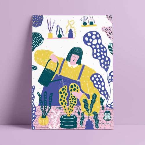 Print 14 "Señora con plantas"
