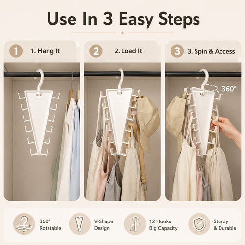 Rotating V-Shaped Accessory Hanger