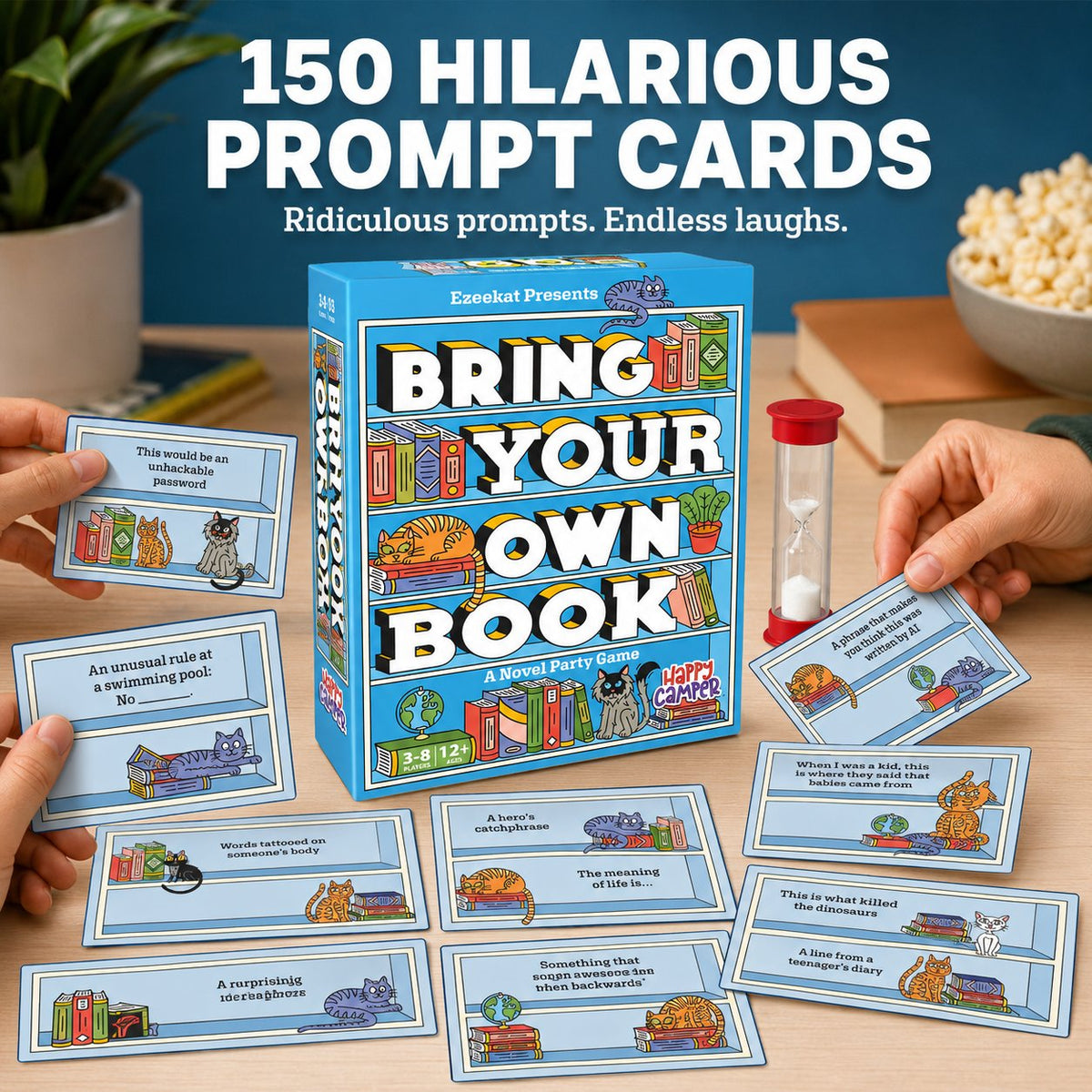 🔥Last Day 49% OFF - 📚🐱Bring Your Own Book: A Novel Party Game