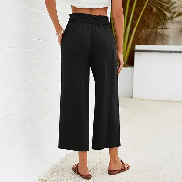 Hose mit hoher Taille und weitem Bein
