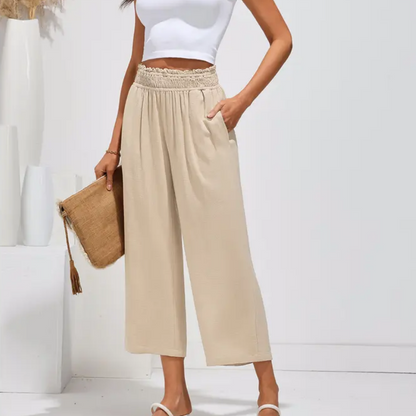 Hose mit hoher Taille und weitem Bein
