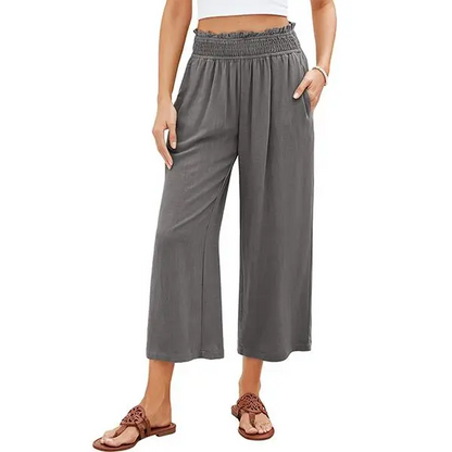 Hose mit hoher Taille und weitem Bein