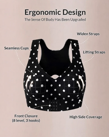 Front Closure Cross-Back Wireless Posture Bra