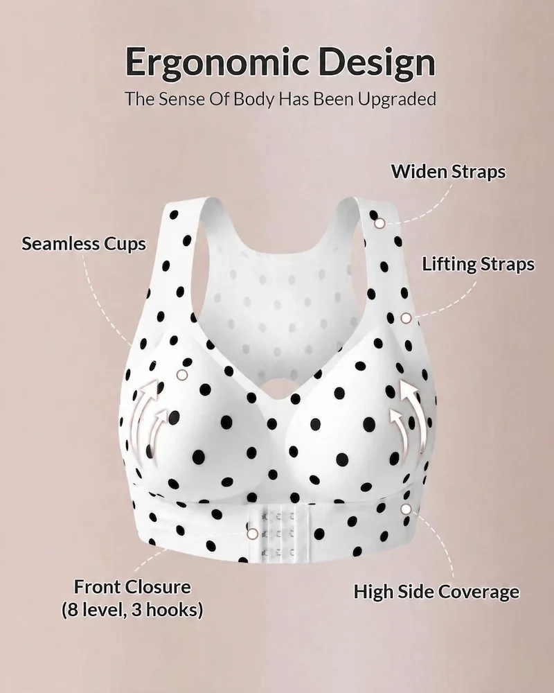 Front Closure Cross-Back Wireless Posture Bra