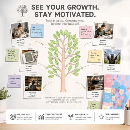 🧑‍🏫📔Shuttle Art Academic Year Planner | July 2026- June 2027, Growth Tree Design For School year