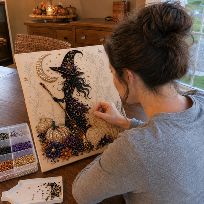 💥LAST DAY  50% OFF👻✨ Halloween Pearl Art DIY Kit – Turn Tiny Pearls into Spooky-Cute Magic