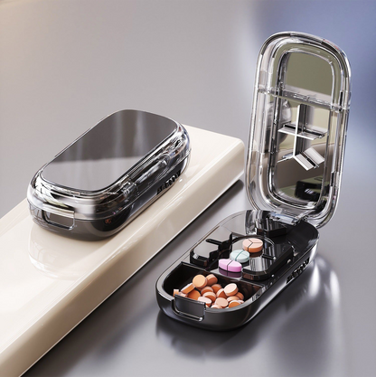 ⏳ Last day 49% OFF -💊Portable Pill Cutter/Splitter & Storage Case (Cuts into 1/2, 1/3, or 1/4 portions)