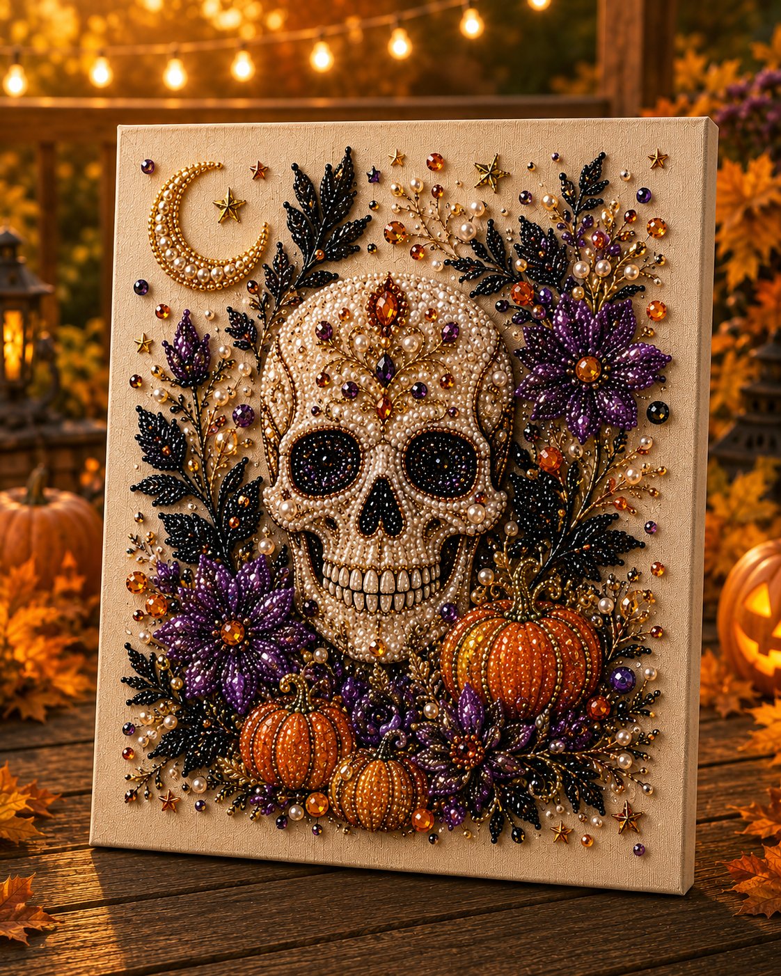 💥LAST DAY  55% OFF👻✨ Halloween Pearl Art DIY Kit – Turn Tiny Pearls into Spooky-Cute Magic