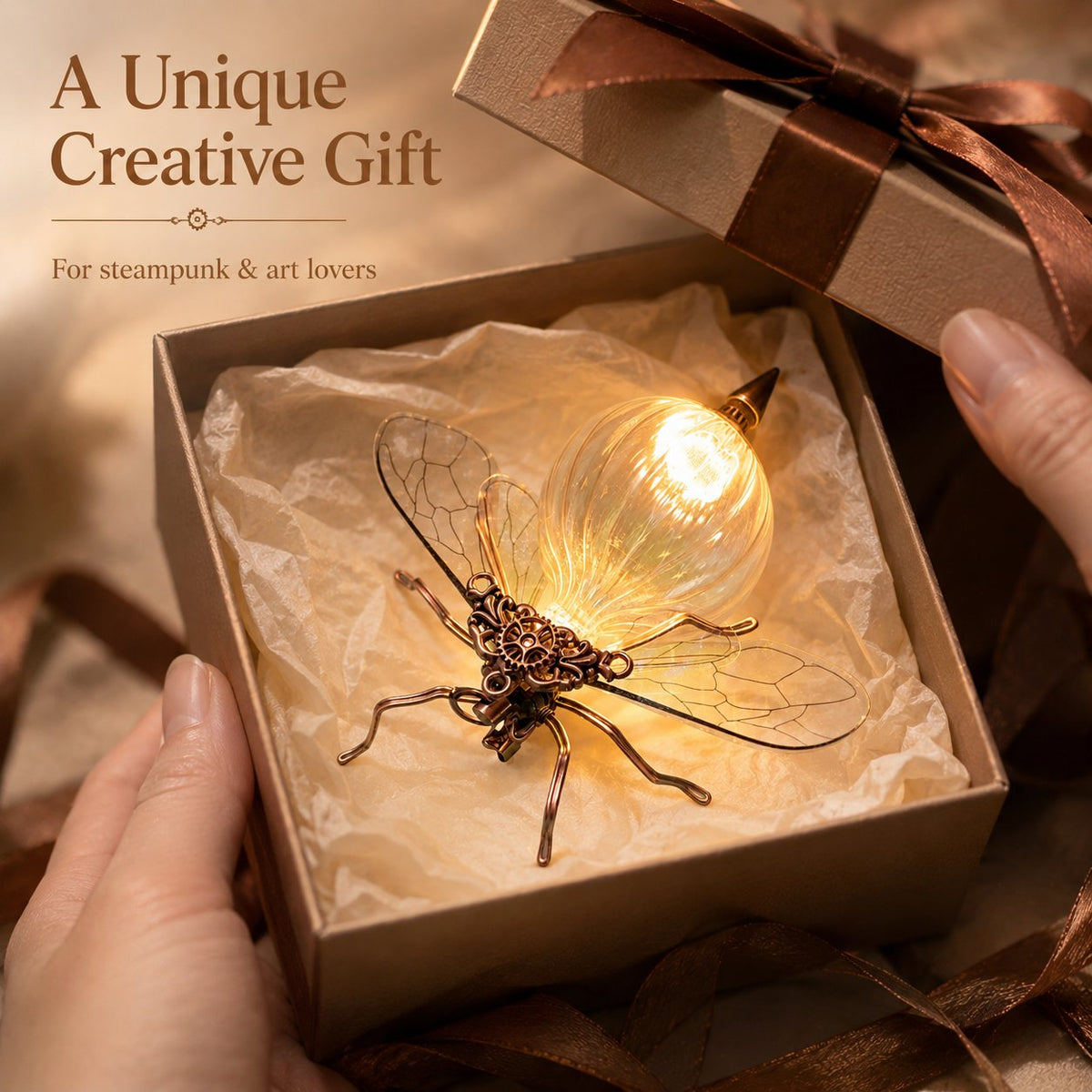 Steampunk Glowing Bee Brooch