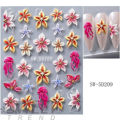 📢📢Buy 1 Get 1 Free !! ⏰5D Floral Nail Stickers