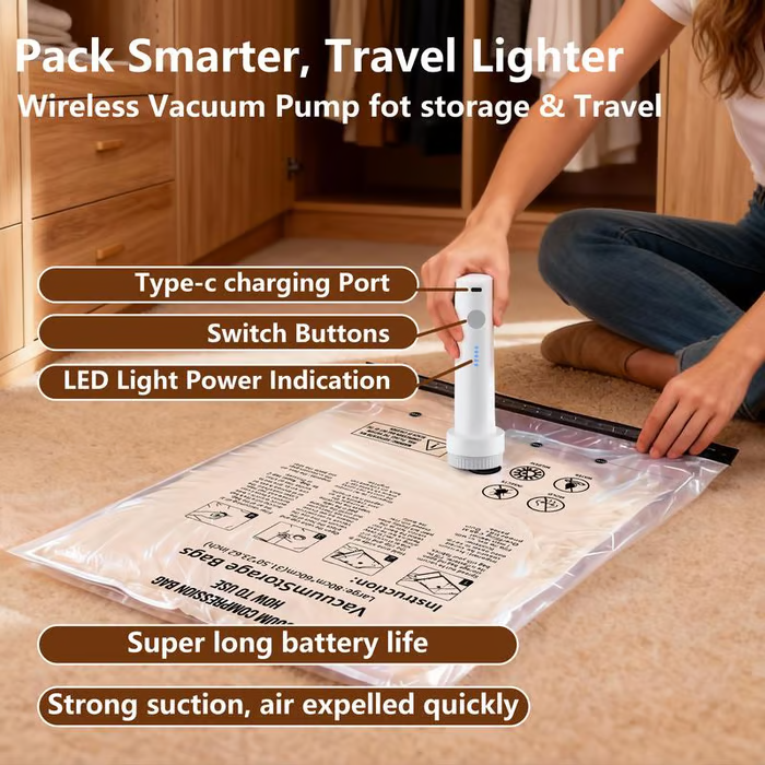 🔥LAST DAY 54% OFF - 🔥15-Pack Vacuum Storage Bags with Electric Pump