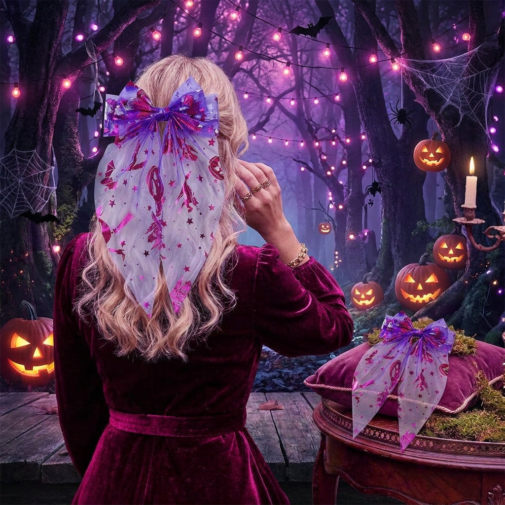 🖤The Spooky-Chic Hair Accessory Everyone Will Notice -Your Halloween Hair Needs This Spiderweb Bow 🎀