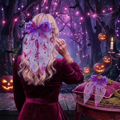 🖤The Spooky-Chic Hair Accessory Everyone Will Notice -Your Halloween Hair Needs This Spiderweb Bow 🎀