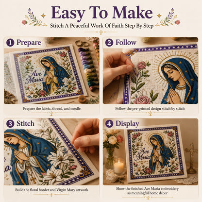 ✝️ Catholic Religious Cross Stitch Embroidery Kit | Vintage Floral Faith Wall Decor with Sacred Catholic Icon Designs 🌹🧵