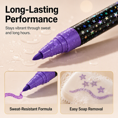 🌸 50% OFF NOW! 🌸24-Color Face & Body Glitter Marker Set with Dual Tips