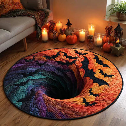 🔥 Limited time 55% OFF🎃3D Skeleton Vortex Quilted Round Halloween Rug