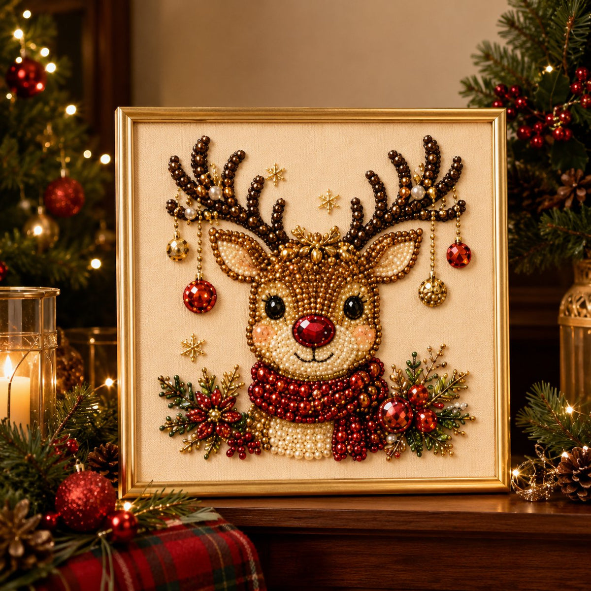 🧘Relaxing & Beginner-Friendly💎DIY Christmas Pearl Diamond Painting Art Kit With Frame(✨Crafted to be a beautiful future heirloom)