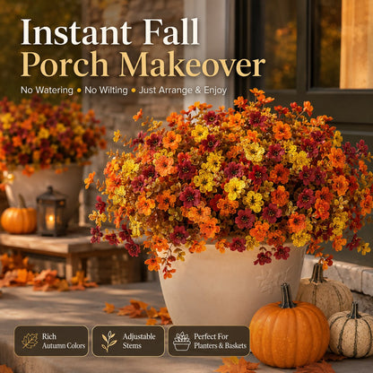 🍂 Fall Porch Faux Flower Bundles – Rustic Outdoor Autumn Decor