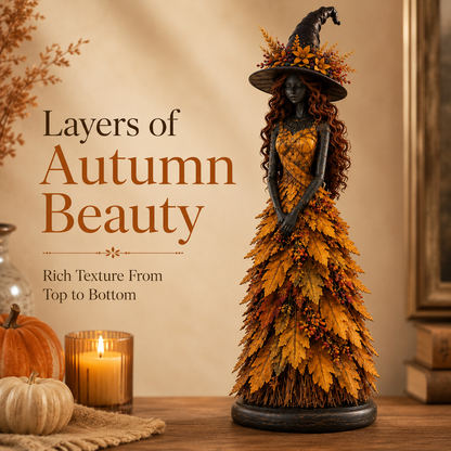 🍂 Handcrafted Autumn Leaf Magic Witch Figurine 🔮 (Free Shipping on Buy 2)