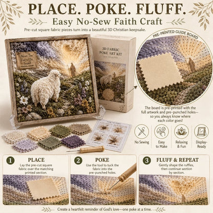 🧘Relaxing & Beginner-Friendly-✝️3D Christian Fabric Poke Art Kit