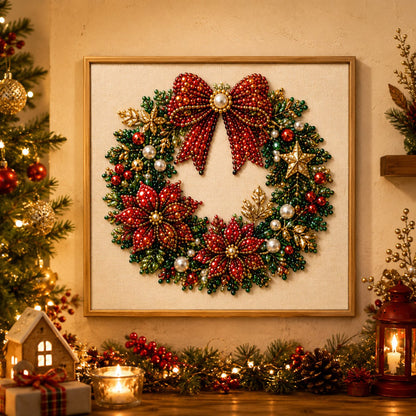🧘Relaxing & Beginner-Friendly💎DIY Christmas Pearl Diamond Painting Art Kit With Frame(✨Crafted to be a beautiful future heirloom)